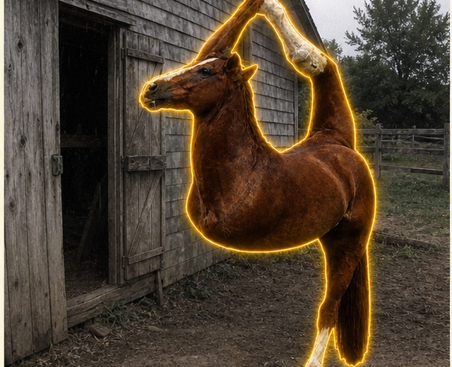 Splitstallion at the barn